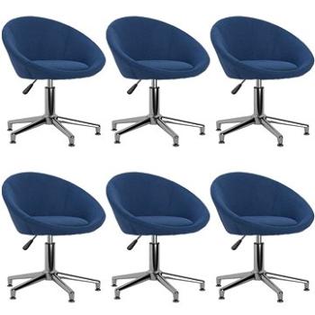 Otočné jídelní židle 6 ks modré textil, 3089515 (3089515)