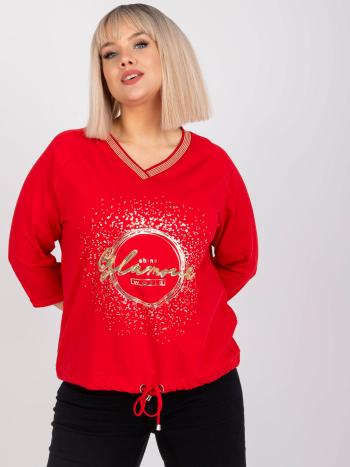 ČERVENÁ HALENKA S VÁZÁNÍM V PASE RV-BZ-7578.66-RED Velikost: ONE SIZE