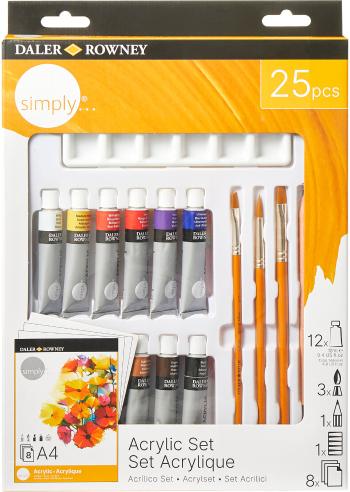 Daler Rowney Simply Sada akrylových barev 12 x 12 ml