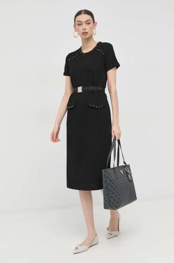 Šaty Liu Jo černá barva, midi