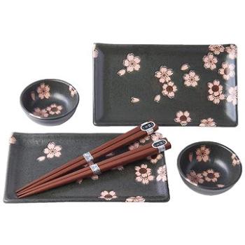 Made In Japan Sushi set Black & Pink Sakura 6 ks (MIJ8594197826953)