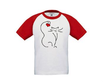 Dětské tričko baseball Love cat