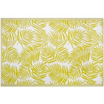 Oboustranný venkovní koberec s motivem palmových listů v žluté barvě 120 x 180 cm KOTA, 120696 (beliani_120696)