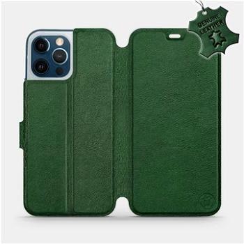 Flipové pouzdro na mobil Apple iPhone 12 Pro Max - Zelené - kožené -   Green Leather (5903516377886)