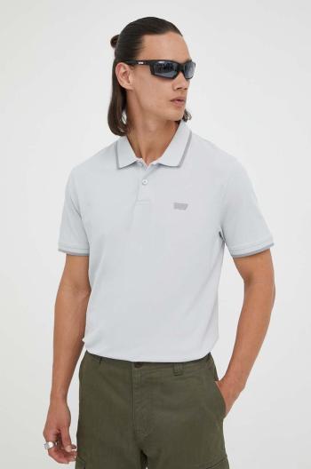 Polo tričko Levi's šedá barva, s aplikací