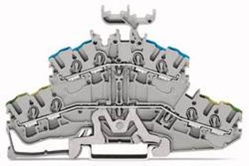 Dvojitá svorka ochranného vodiče WAGO 2002-2457, osazení: Terre, L, pružinová svorka, 5.20 mm, šedá, 50 ks
