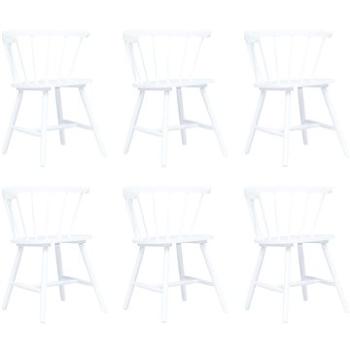 Jídelní židle 6 ks bílé masivní kaučukovník (277540)