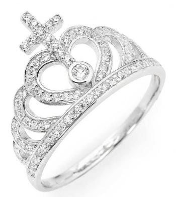 Amen Originální stříbrný prsten se zirkony Crowns AC2 50 mm