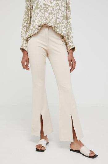 Kalhoty Answear Lab dámské, béžová barva, zvony, high waist