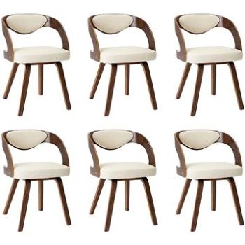 Jídelní židle 6 ks krémové ohýbané dřevo a umělá kůže (278841)
