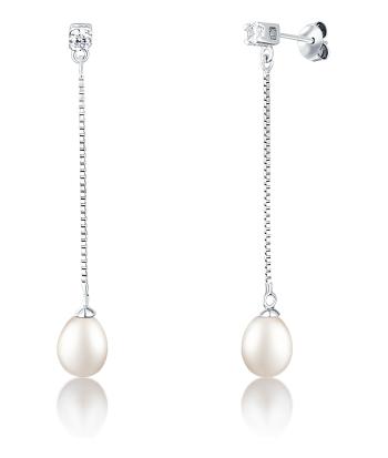 JVD Elegantní stříbrné náušnice s perlou SVLE0013SD2P100