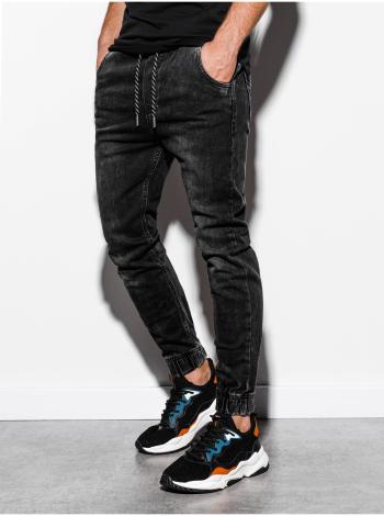 Pánské riflové jogger kalhoty P907 - černé