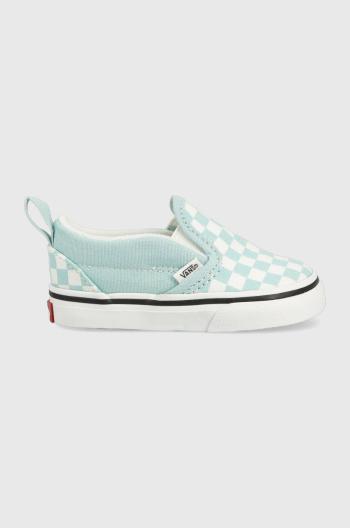 Dětské tenisky Vans TD Slip On V CTHR CHBD MBLUE tyrkysová barva