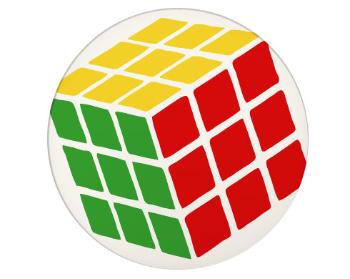 Tácek na nápoje kulatý Rubikova kostka
