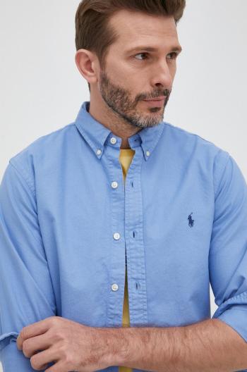 Bavlněné tričko Polo Ralph Lauren pánská, slim, s límečkem button-down