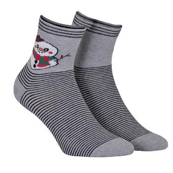 Ponožky s vánočním motivem WOLA SNĚHULÁK šedé Velikost: 36-38