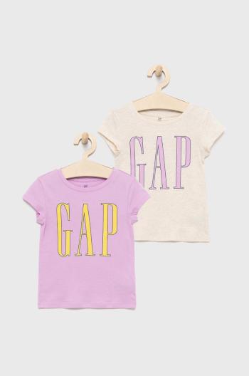 Dětské bavlněné tričko GAP béžová barva