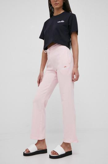 Kalhoty Ellesse dámské, růžová barva, s aplikací