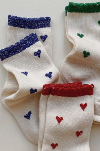 Dětské ponožky Konges Sløjd 3-pack bílá barva