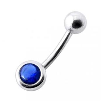 Šperky4U Stříbrný piercing do pupíku se zirkonem - BP01024-B