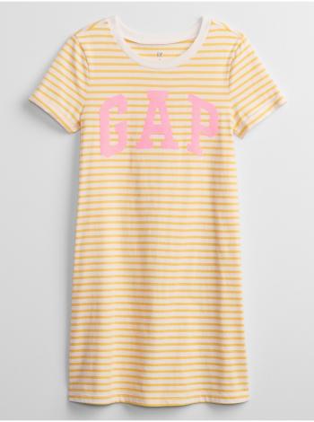 Žluté holčičí dětské šaty GAP Logo t-shirt dress