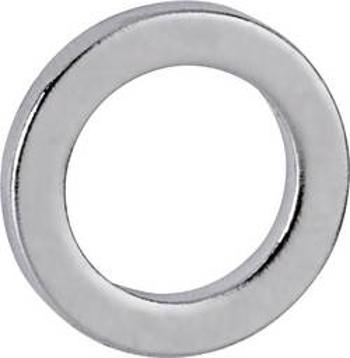 Maul 6168396 neodymový magnet, (Ø x v) 12 mm x 1.5 mm, prstenec, stříbrná, 10 ks