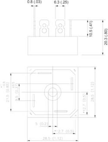 Můstek usměrňovací 1fázový Vishay 36MB120A, U(RRM) 1200 V, U(FM) 1,2 V, I(F) 35 A, D-34A