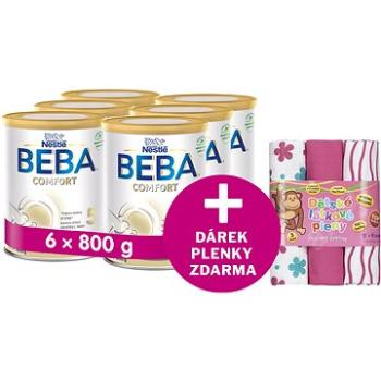 BEBA COMFORT 5,  6× 800 g + T-Tomi plenky růžové květiny (8593893789692)