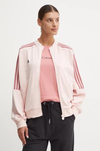 Mikina adidas Tiro dámská, růžová barva, vzorovaná, IX3529