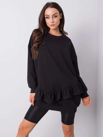 ČERNÁ DÁMSKÁ MIKINA S VOLÁNKY FA-BL-6961.39P-BLACK Velikost: ONE SIZE