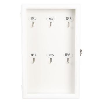 Bílá dřevěná skříňka na klíče - 24*7*38 cm 6H1570W