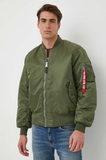 Oboustranná dětská bomber bunda Alpha Industries MA-1 pánská, zelená barva, přechodná, 100101.01