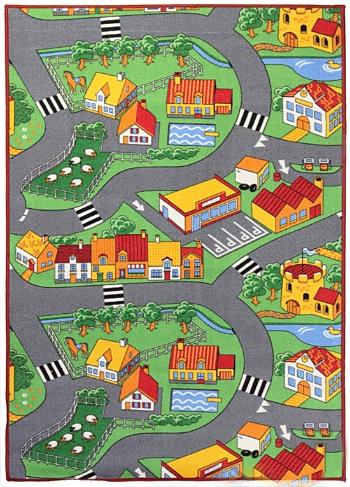 Associated Weavers koberce Hrací koberec pro děti silnice Little Village - 95x133 cm Vícebarevná