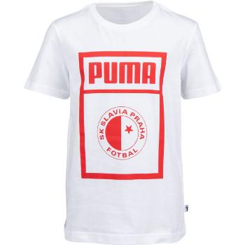 Puma SLAVIA PRAGUE GRAPHIC TEE JR Juniorské triko, bílá, velikost 128