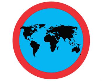 Samolepky zákaz - 5ks Mapa světa