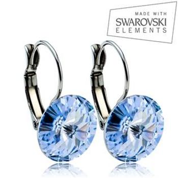 NUBIS® Ocelové náušnice s krystaly Swarovski® 12 mm, LIGHT SAPPHIRE - NBS12-LSP