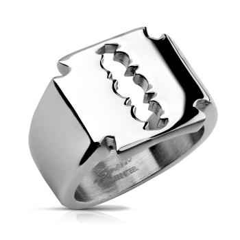 Prsten z chirurgické oceli - žiletka - Velikost: 69