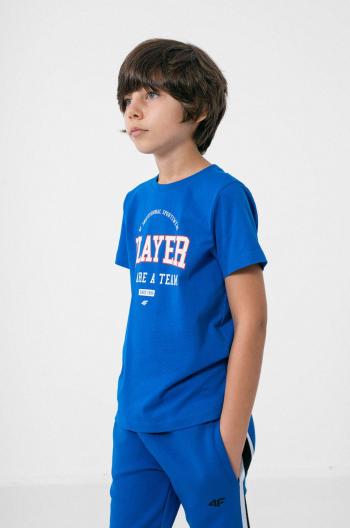 Dětské tričko 4F tmavomodrá barva, s potiskem