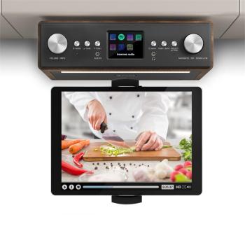 Auna Connect Soundchef, kuchyňské rádio s držákem na tablet, set, DAB +, FM, 2x3 ", ořech