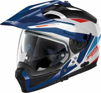 Nolan N70-2 X Stunner N-Com Metal White Blue/Red S Přilba