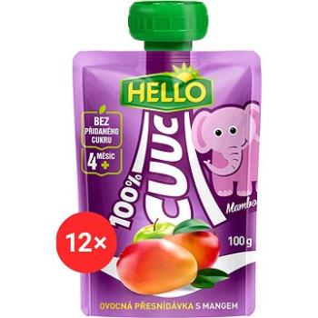 HELLO CUUC 100% ovocná kapsička s mangem 12× 100 g (8590014639171)