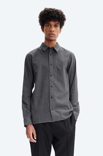 Košile A.P.C. Chemise Vincent COEUT-H12426 GREY HEATHER šedá barva, regular, s klasickým límcem