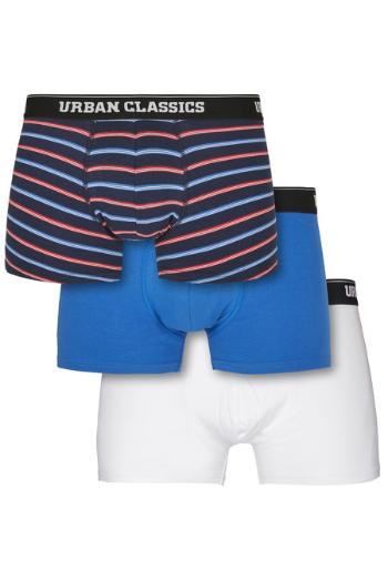 Urban Classics Boxer Shorts 3-Pack neon stripe aop+boxer blue+wht - XL