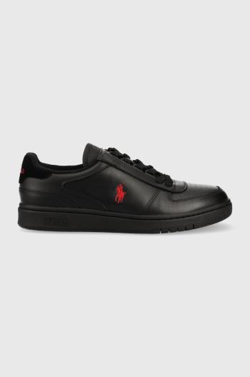 Kožené sneakers boty Polo Ralph Lauren POLO CRT PP černá barva, 809885817003
