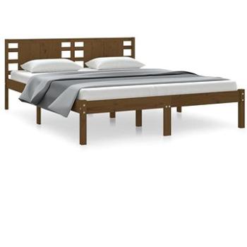 Rám postele medově hnědý masivní dřevo 150 × 200 cm King Size, 3104226 (3104226)
