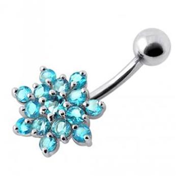 Šperky4U Stříbrný piercing do pupíku - kytička - BP01032-Q