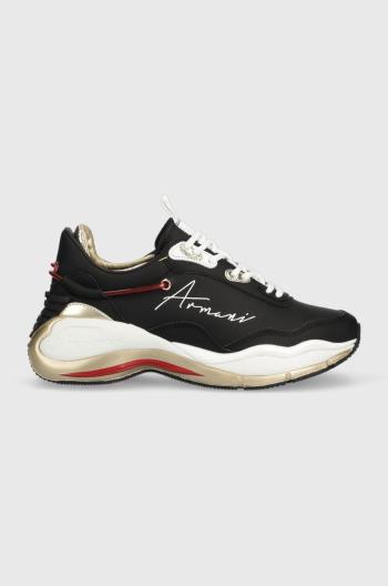 Kožené sneakers boty Emporio Armani černá barva, X3X173 XN759 M700