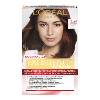 L'Oréal Paris Excellence Creme Triple Protection 48 ml barva na vlasy W 4,54 Natural Dark Copper Mahogany na barvené vlasy; na všechny typy vlasů