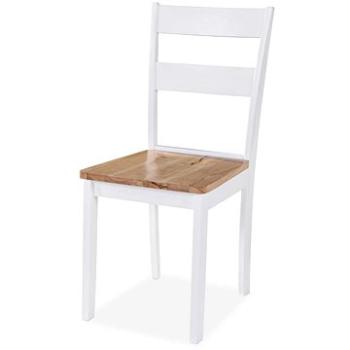 Jídelní židle 6 ks bílé masivní kaučukovník (275061)