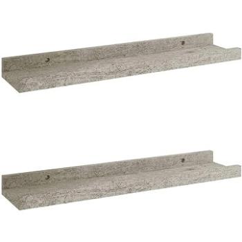 Shumee Nástěnné 2 ks betonově šedá 40×9×3 cm, 326699 (326699)